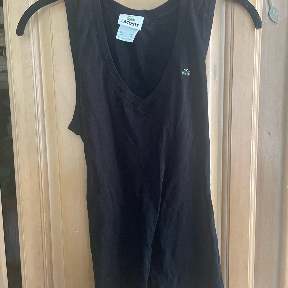 Lacoste Black Fitted Tank Top